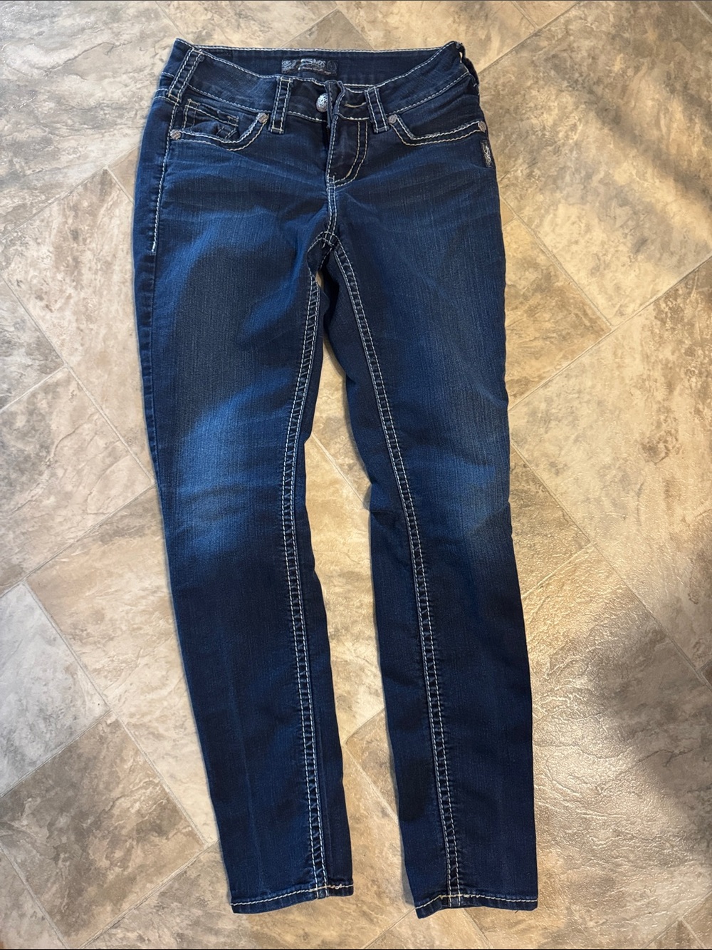 Silver Jeans Dark Blue Skinny Stretch Jeans